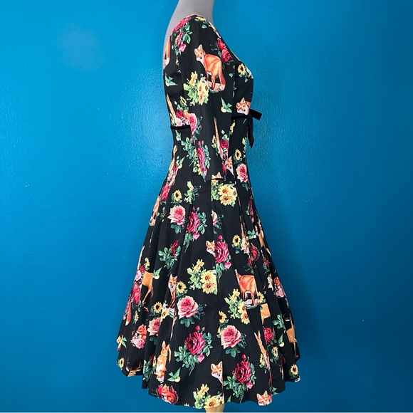 Hell Bunny Retro Hermeline Forest Animals Flare Dress Sz Medium - Picture 8 of 12
